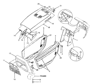 Hood And Grille Diagram and Parts List for 2284 864501-899000-145734100-146734100-14A734100 Cub Cadet Lawn Tractor
